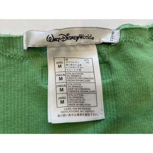 Disney Light Green Tank Top Lace Trim, Tinkerbell, Rhinestones, Size M - Picture 11 of 12